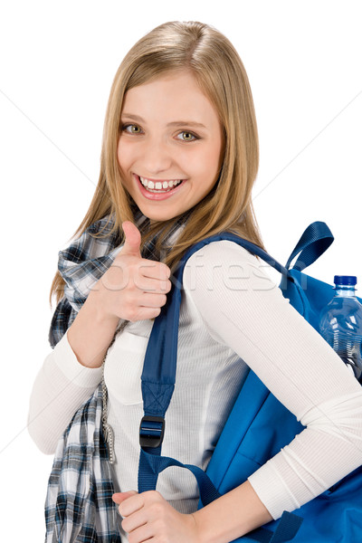 [[stock_photo]]: étudiant · adolescent · femme · eau · sourire