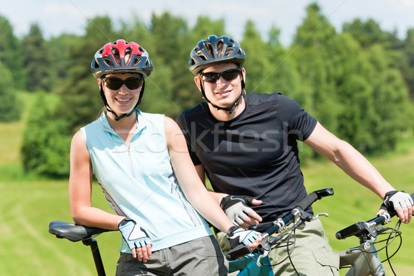 спорт Горный велосипед пару расслабиться счастливым Сток-фото © CandyboxPhoto