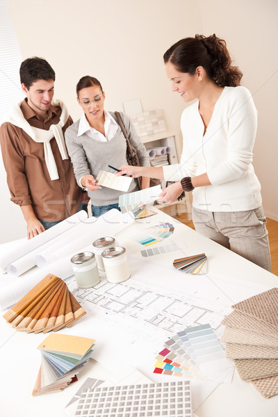 Female interior designer with two clients at office Stock photo © CandyboxPhoto