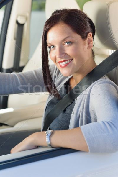 Aantrekkelijk zakenvrouw drive luxe auto elegante Stockfoto © CandyboxPhoto