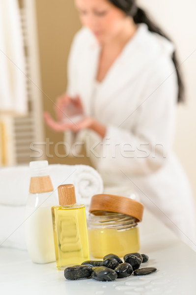 Bathroom body care products and towels close-up  Stock photo © CandyboxPhoto