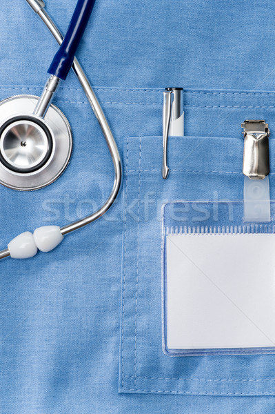 Doktor laboratuvar önlüğü stetoskop mavi Stok fotoğraf © CandyboxPhoto