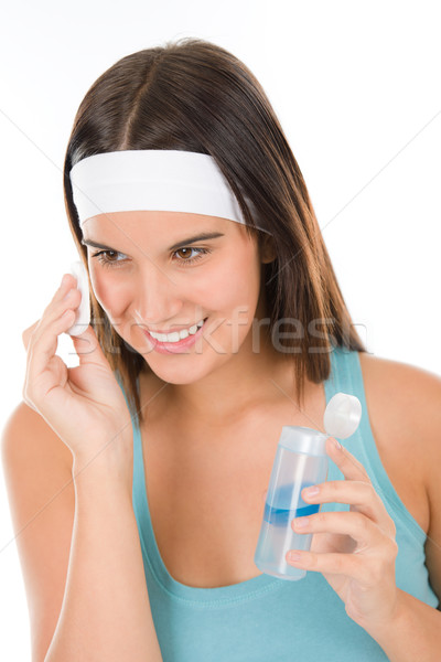 Adolescente problema cuidado de la piel mujer limpiar algodón Foto stock © CandyboxPhoto