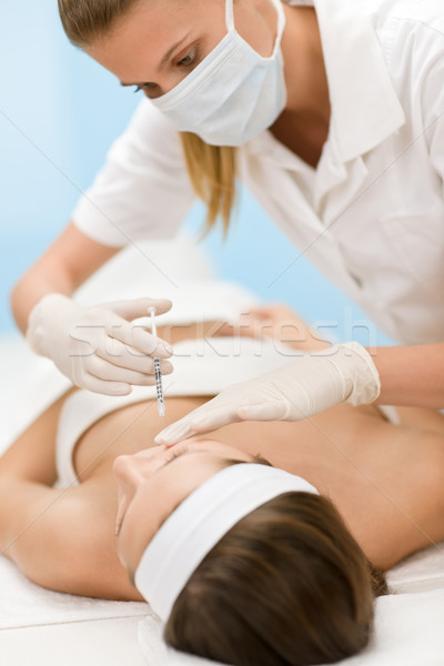 Stock foto: Botox-Injektion · Frau · kosmetischen · Medizin · Behandlung