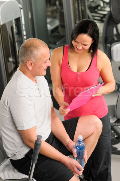 Stock photo: Fitness personal plan active man with trainer