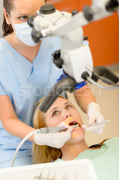 Frau Zahnarztpraxis Klinik Zähne Arzt Stock foto © CandyboxPhoto
