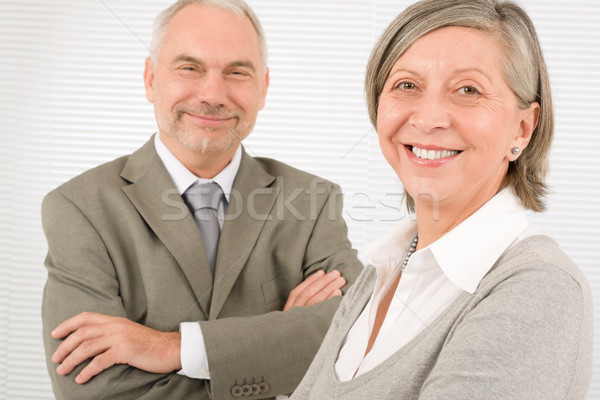 Senior businesspeople smile cross arms portrait Stock photo © CandyboxPhoto