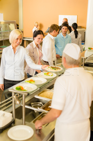 Business colleagues cook serve lunch canteen food Stock photo © CandyboxPhoto