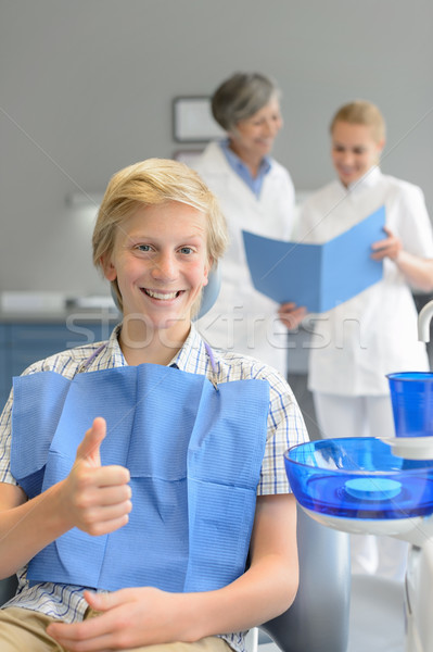 Teenager besuchen Zahnarzt Zahnarztpraxis Patienten Sitzung Stock foto © CandyboxPhoto