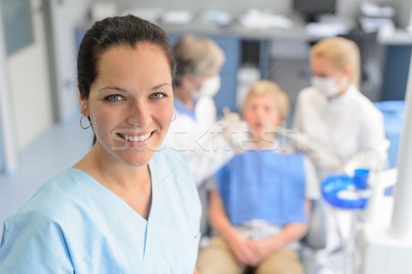 Professional dentist  team checkup teenage patient Stock photo © CandyboxPhoto