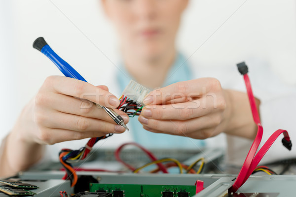 Female support computer engineer - IT woman Stock photo © CandyboxPhoto