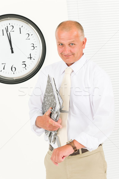 пунктуальный бизнесмен старший красивый портрет указывая Сток-фото © CandyboxPhoto