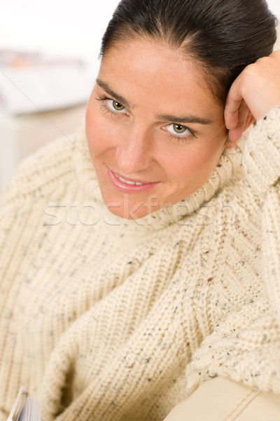 Winter portrait of happy woman wear pullover Stock photo © CandyboxPhoto