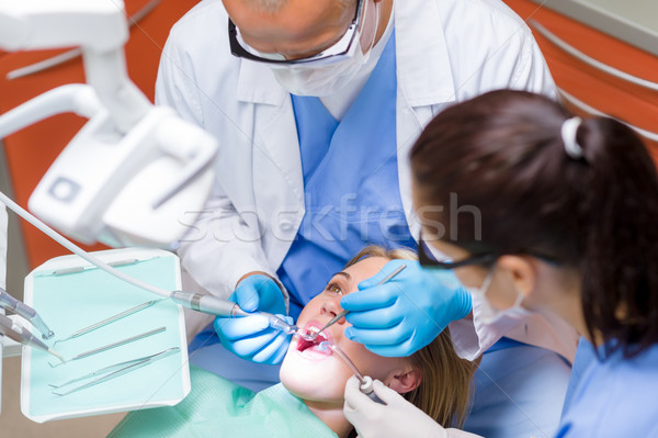 Fogorvos nővér eljárás beteg profi fogászati Stock fotó © CandyboxPhoto