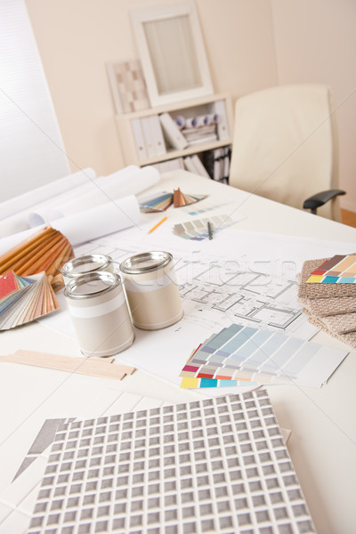 Office of interior designer with paint and color swatch Stock photo © CandyboxPhoto