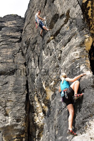 Klettern passen Mann Seil sonnig Stock foto © CandyboxPhoto