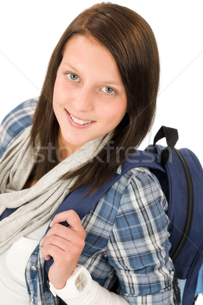 Student teenager happy girl with schoolbag Stock photo © CandyboxPhoto
