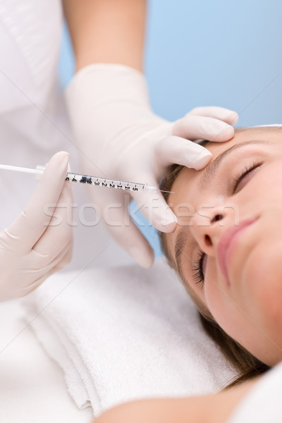 Inyección de botox mujer cosméticos medicina tratamiento primer plano Foto stock © CandyboxPhoto