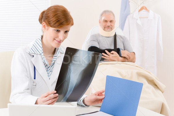 Doctor office - female physician x-ray patient Stock photo © CandyboxPhoto