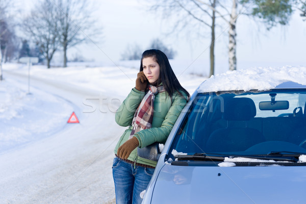 Tél autó nő hívás segítség út Stock fotó © CandyboxPhoto
