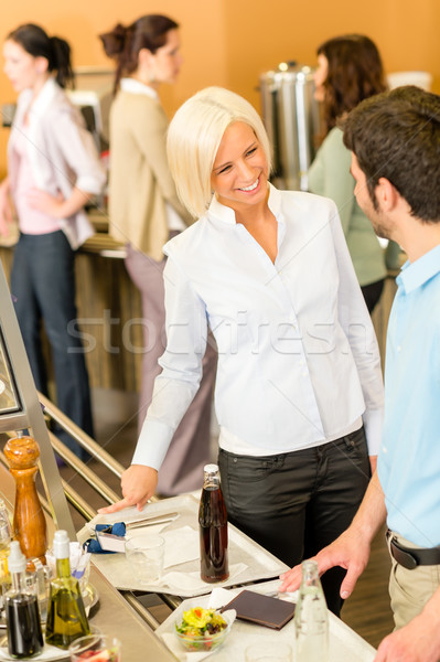 Business colleagues at cafeteria chatting Stock photo © CandyboxPhoto