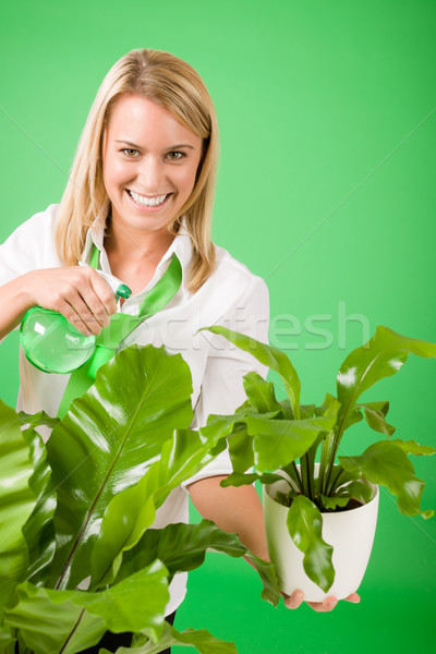 Zdjęcia stock: Zielone · business · woman · wody · uśmiechnięty · środowiska · przyjazny