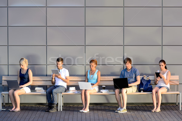 Social media addiction college students use laptop Stock photo © CandyboxPhoto