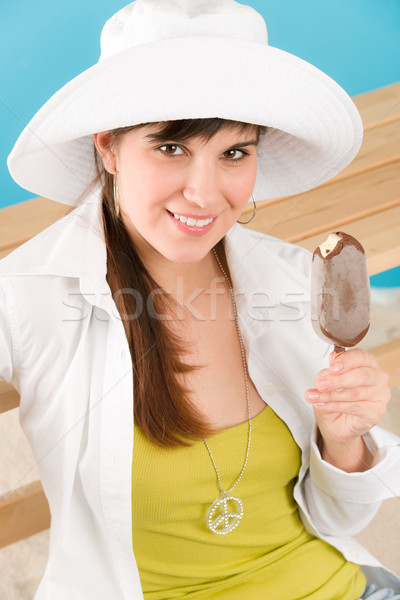 Summer - woman teenager enjoy ice lolly Stock photo © CandyboxPhoto