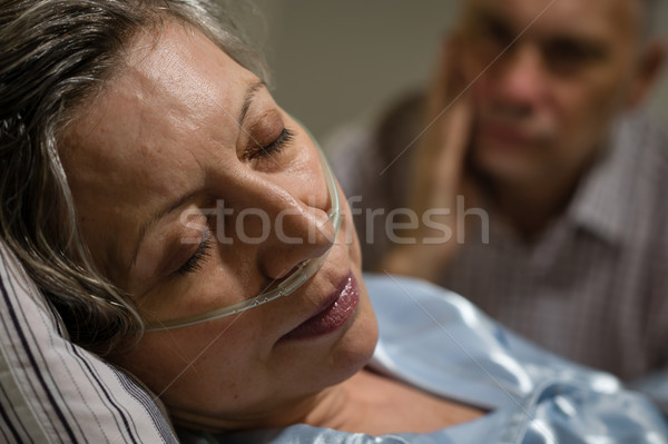 Close up of woman with nasal cannula Stock photo © CandyboxPhoto