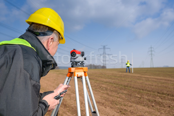 Geodesist measure land speak transmitter  Stock photo © CandyboxPhoto