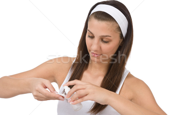 Schönheit Gesichtspflege Teenager Frau Reinigung Akne Stock foto © CandyboxPhoto