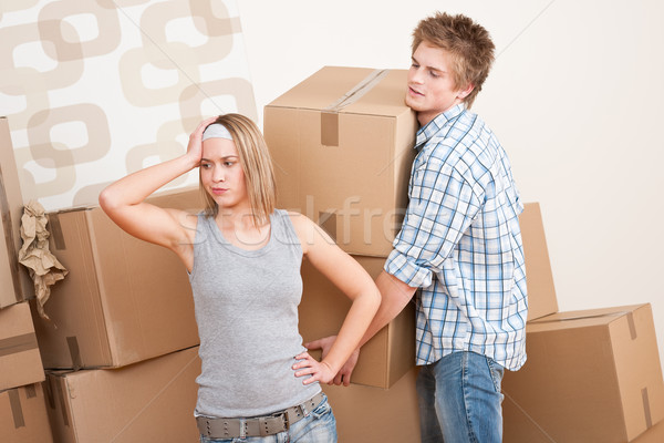 Moving house: Man and woman with box Stock photo © CandyboxPhoto