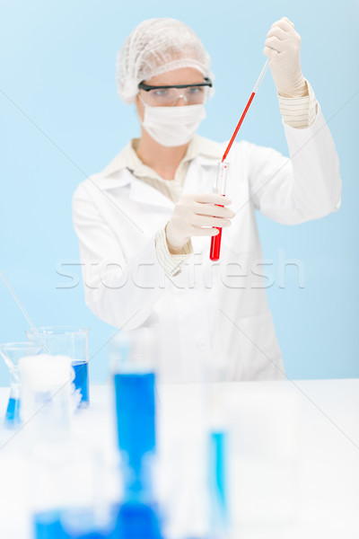 Flu virus vaccination research - woman scientist in laboratory Stock photo © CandyboxPhoto