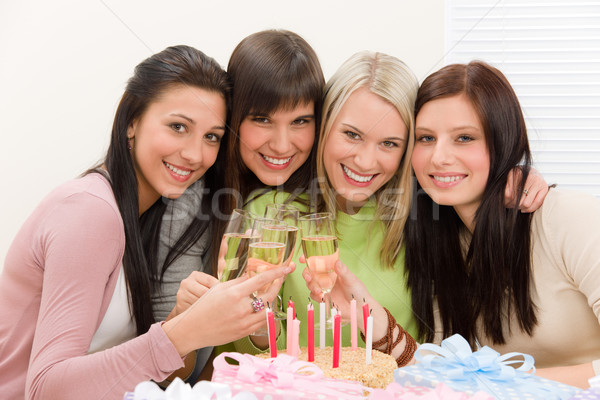 Birthday party - happy woman toast with champagne Stock photo © CandyboxPhoto