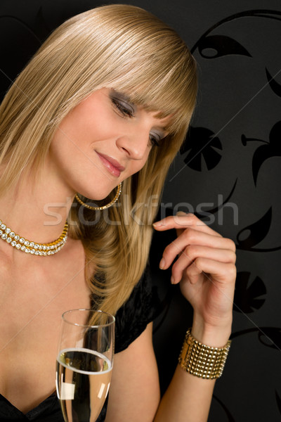 Czarujący blond kobieta strony sukienka Zdjęcia stock © CandyboxPhoto