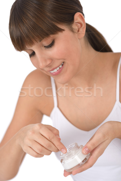 Körper Pflege weiblichen Teenager Feuchtigkeitscreme Stock foto © CandyboxPhoto