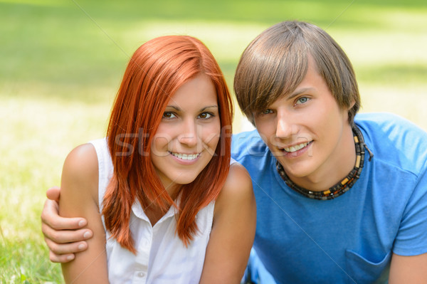 [[stock_photo]]: Adolescent · couple · jouir · de · été · jour · souriant