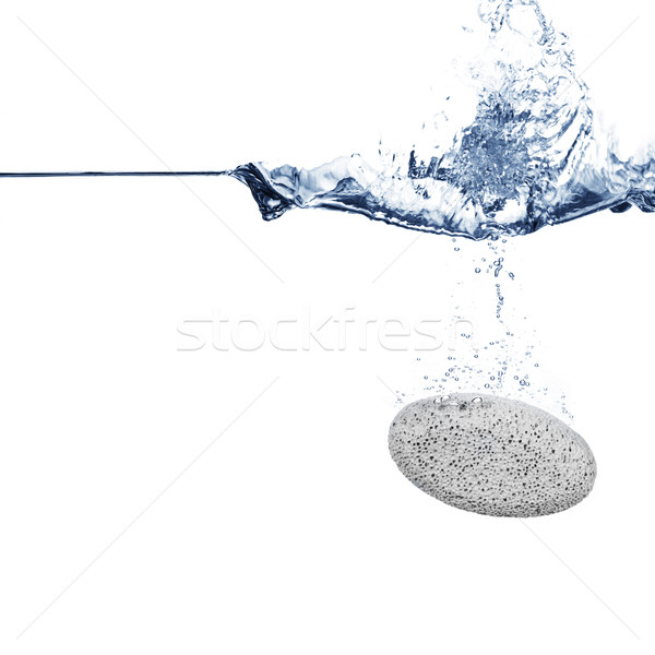 Stein splash fallen Schönheit blau Welle Stock foto © cardmaverick2
