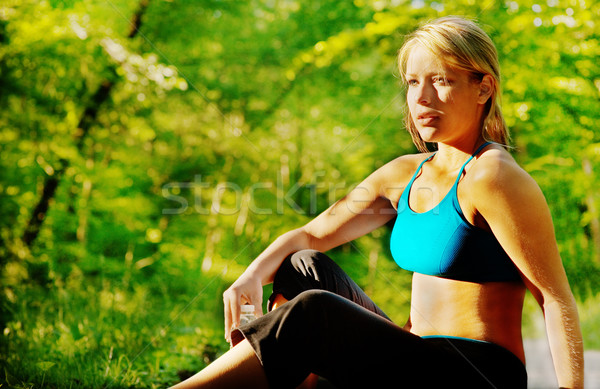 Stock photo: Young Woman Working Out