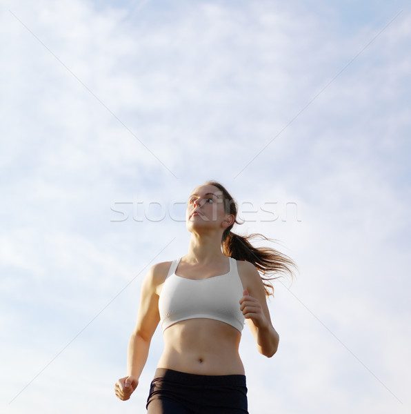 Foto d'archivio: Bella · donna · runner · bella · allenamento · donna