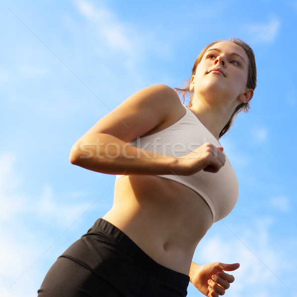 Foto stock: Mujer · hermosa · corredor · hermosa · entrenamiento · mujer