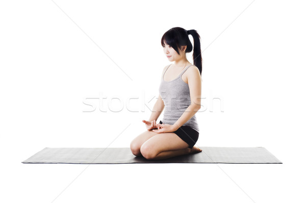Chinese woman doing yoga. Stock photo © cardmaverick2