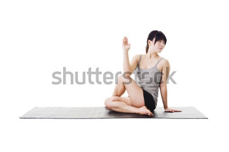 Chinese woman doing yoga. Stock photo © cardmaverick2