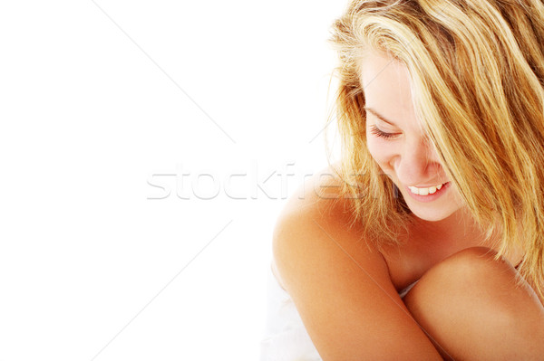 Hermosa jóvenes spa mujer blanco Foto stock © cardmaverick2