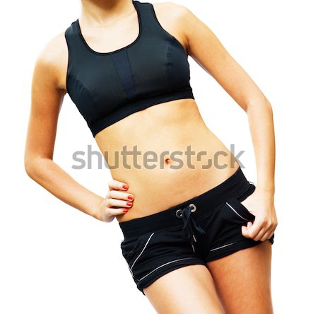 Foto stock: Entrenamiento · mujer · blanco · fitness · belleza · ejercicio