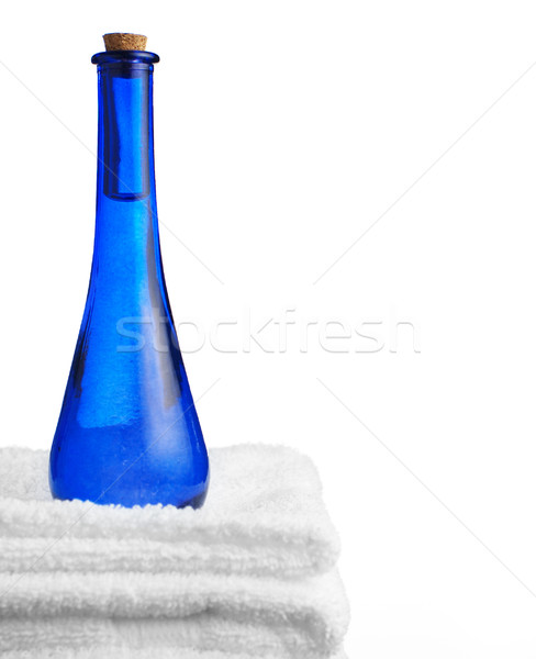 Spa scène bleu verre bouteille serviettes [[stock_photo]] © cardmaverick2