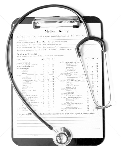 Stock photo: Medical Records and Stethoscope