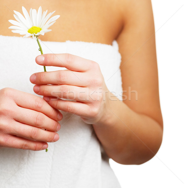 Spa Blume Frau halten Mädchen Stock foto © cardmaverick2
