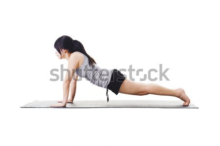 Chinese woman doing yoga. Stock photo © cardmaverick2