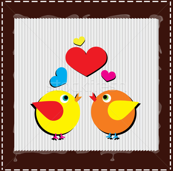Birds are singing love song from hearts Stock photo © carenas1